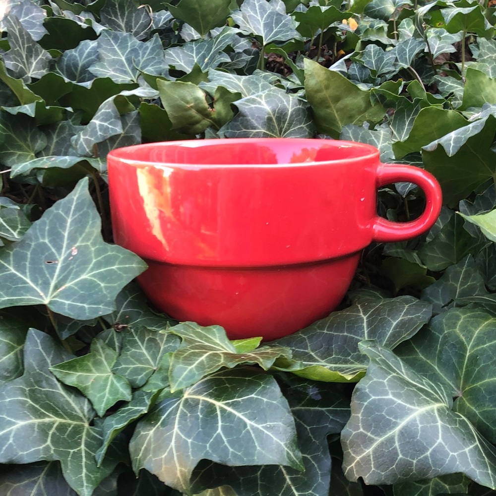 Pier 1 Red Ceramic Stackable Mug - Picture 2 of 4